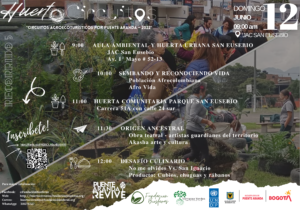 Read more about the article ¡Inscríbete!   5° Recorrido: Domingo 12 Junio – Aula Ambiental & Huerta urbana Comunitaria Parque San Eusebio #HuertoCircuitos